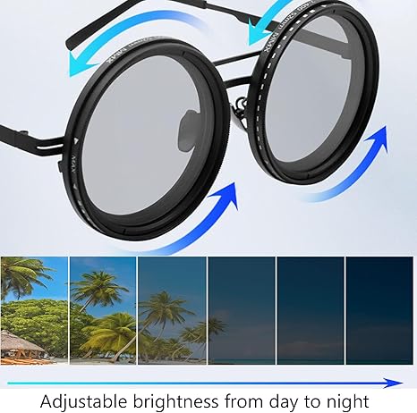 Adjustable Tint Sunglasses Round Polarized With Built-in ND Filter
