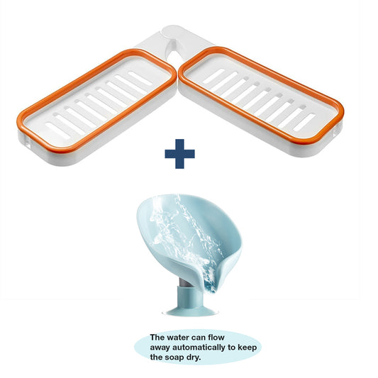 180 degree multipurpose shelf rack and Leaf shape soap holder