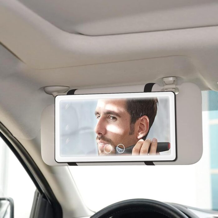 Car Sun Visor Vanity Mirror | Big Led Car Mirror with 3 Light Modes - Image 3