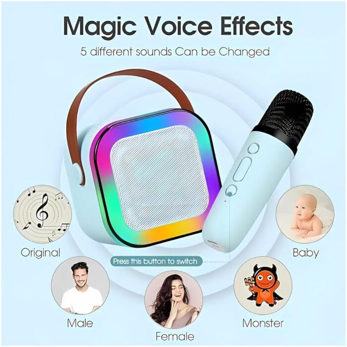 K12 Mini Portable Karaoke Speaker with Wireless Mic - Image 3